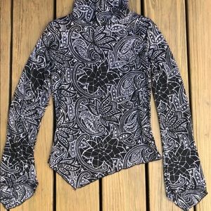 Heart Moon Star Sz M Asymmetrical Top Goth Punk